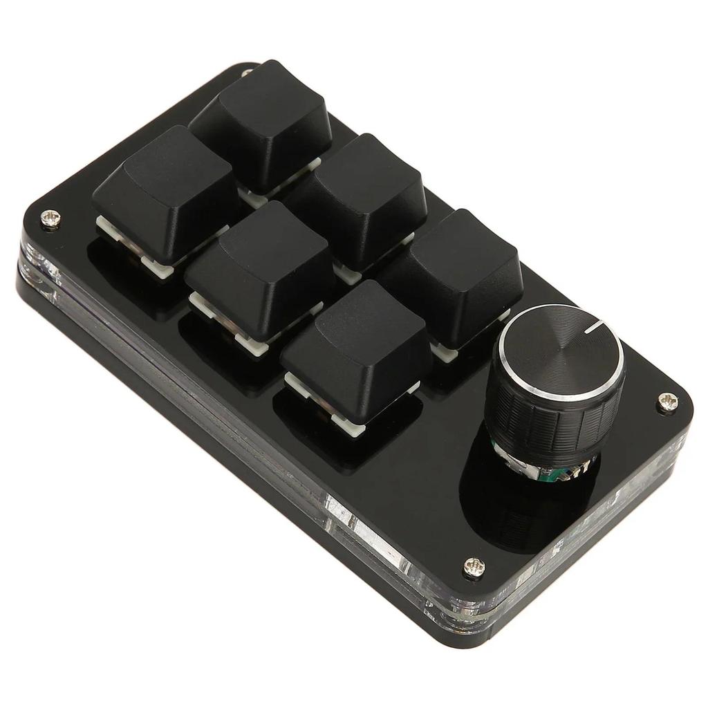 6 Keys Mini Meanical Keyboard with Knob Plug and Play USB HID Y Programmable Keyboard Multifunction 