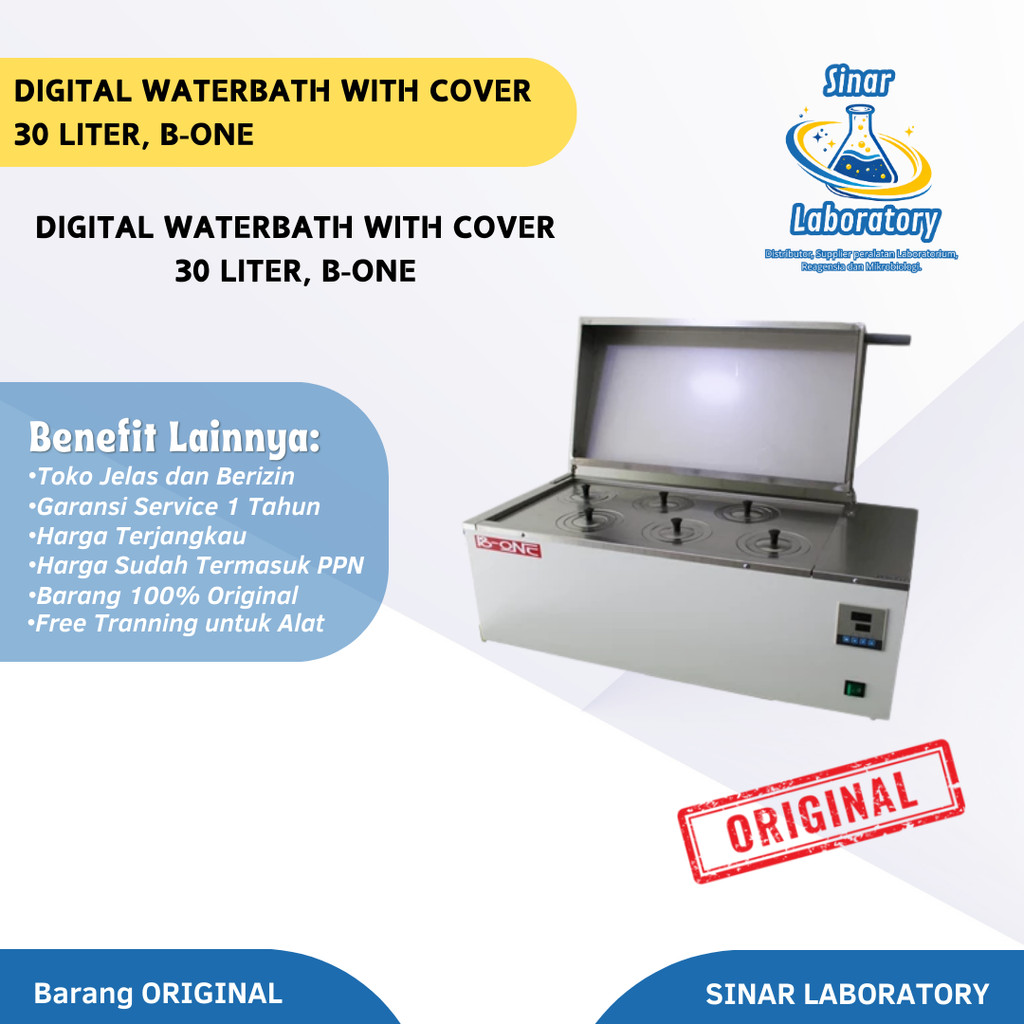 Digital Waterbath with Cover 30 liter, B-One
