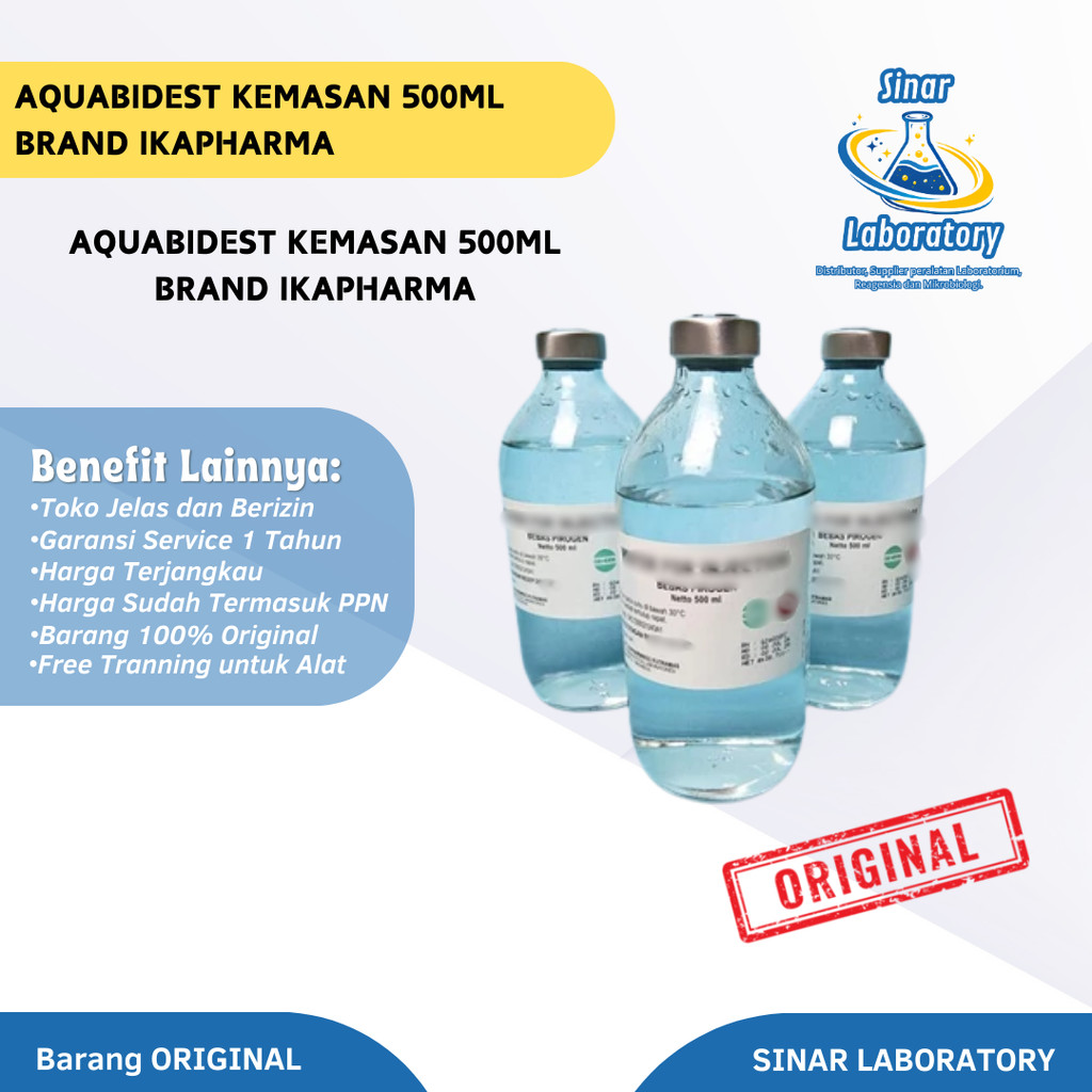 Aquabidest / Air Bebas Pirogen 500ml Ori