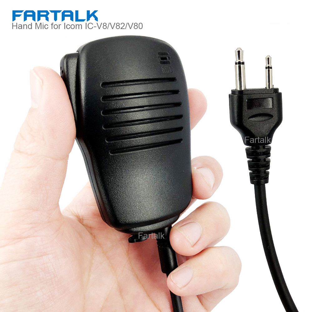 2Pin PTT Speaker Mic Microphone for ICOM IC-V8 IC-V82 IC-F3 SL25 V80 Cobra Vertex VX-200 Walkie Talk