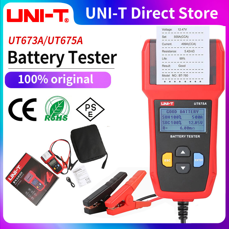 UNI-T Car Battery Tester UT673A UT675A 12V 24V DC Load Tester Capacity Meter Battery ecker arging Ci