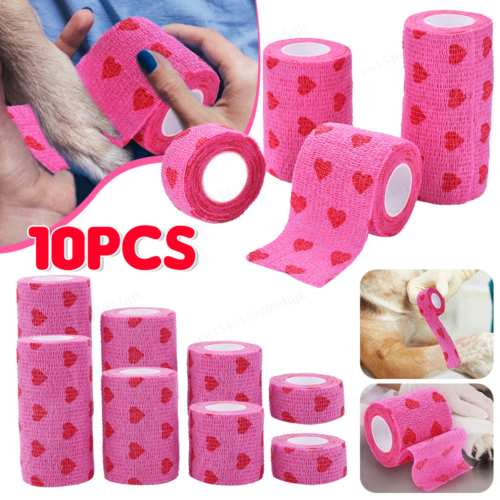 1-10pcs Cat Self-adhesive Elastic Bandage for Pet Dog Cat Bandage Leg Cover Protector Strap Bandage 