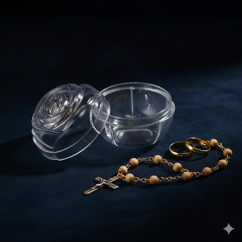 [PROMO] Box Cincin Pernikahan Aksesoris Kalung Gelang Rosario Perhiasan Wedding Ring Organizer Akril