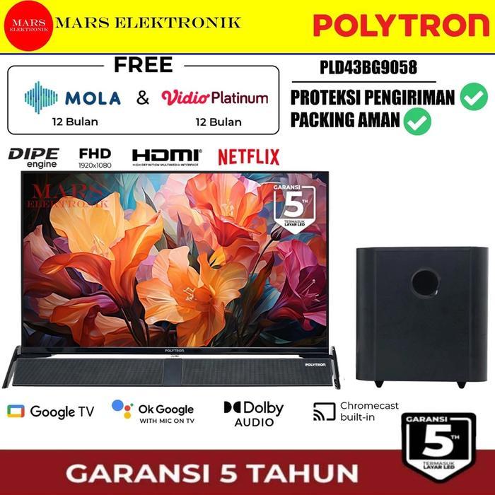 TV LED POLYTRON PLD43BG9058 - 43 INCHI - SOUNDBAR SMART ANDROID TV