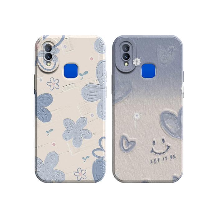Softcase  Vivo V9 Y85 Z1 Y91 Y93 Fingger Y95 - Case Motif Bunga - Silikon TPU - 1, V9