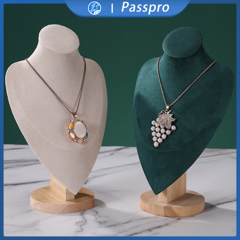 Manekin Perhiasan Stand Display Kalung Manekin Leher Rak Display Tempat Perhiasan Kayu