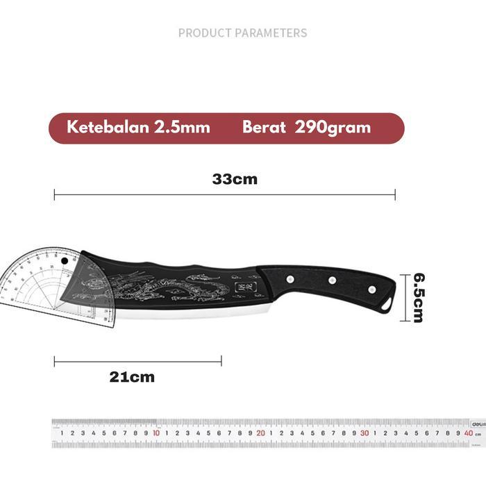 Pisau motif naga pisau pemotong tulang dengan sarung pisau - Pisau Naga