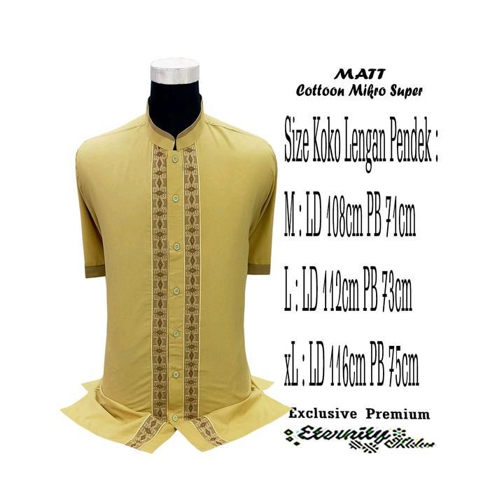 Baju koko dewasa lengan pendek bordir - Cream caramel, M