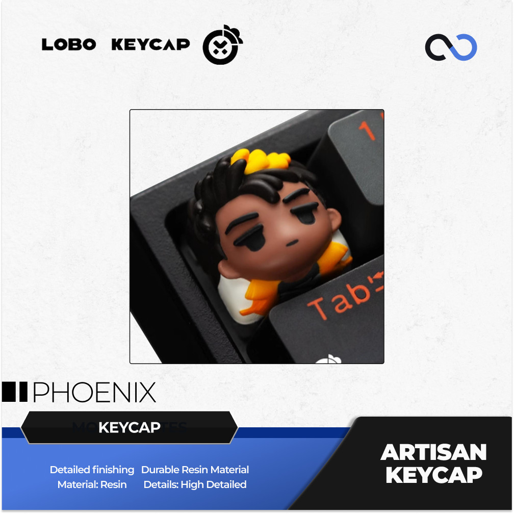 Lobo Phoenix Valorant Agent Theme Artisan Keycaps Resin Keycap