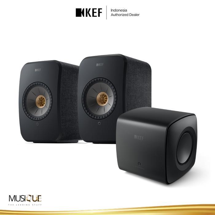 KEF LSX II Wireless HiFi Speakers with KC62 The Biggest Small Subwoofer - White
