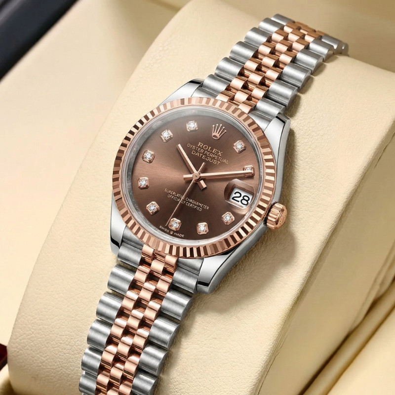 Jam tangan rolex Wanita Rolex Datejust Series M278271-0028 28mm 18K rose gold Diamond Ready Stock Ga