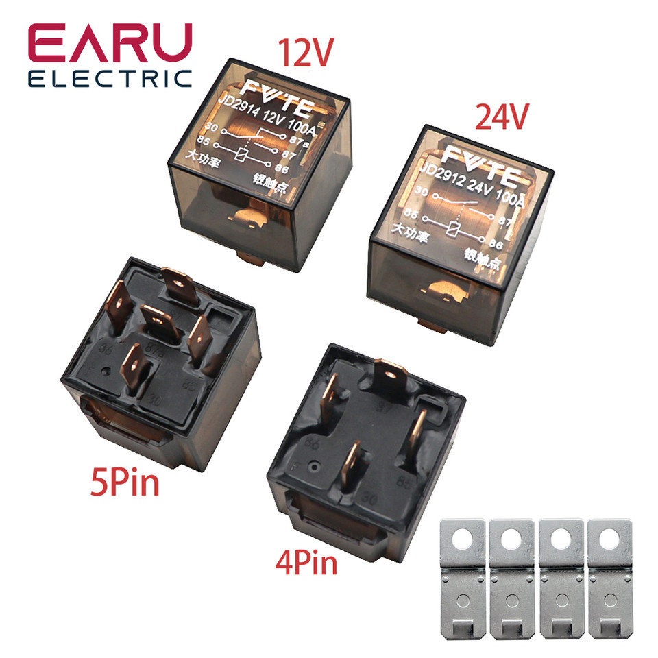 1pcs Waterproof Automotive Relay 12V 100A 5Pin SPDT Car Control Device Car Relays DC 24V High Capaci