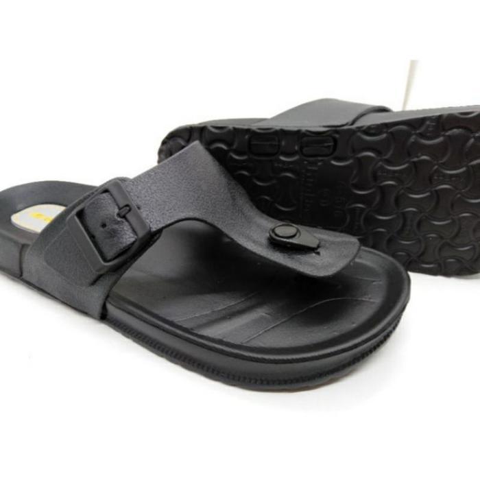 Kinbos Sendal Jepit Pria Karet Empuk Anti Slip - HITAM, 40