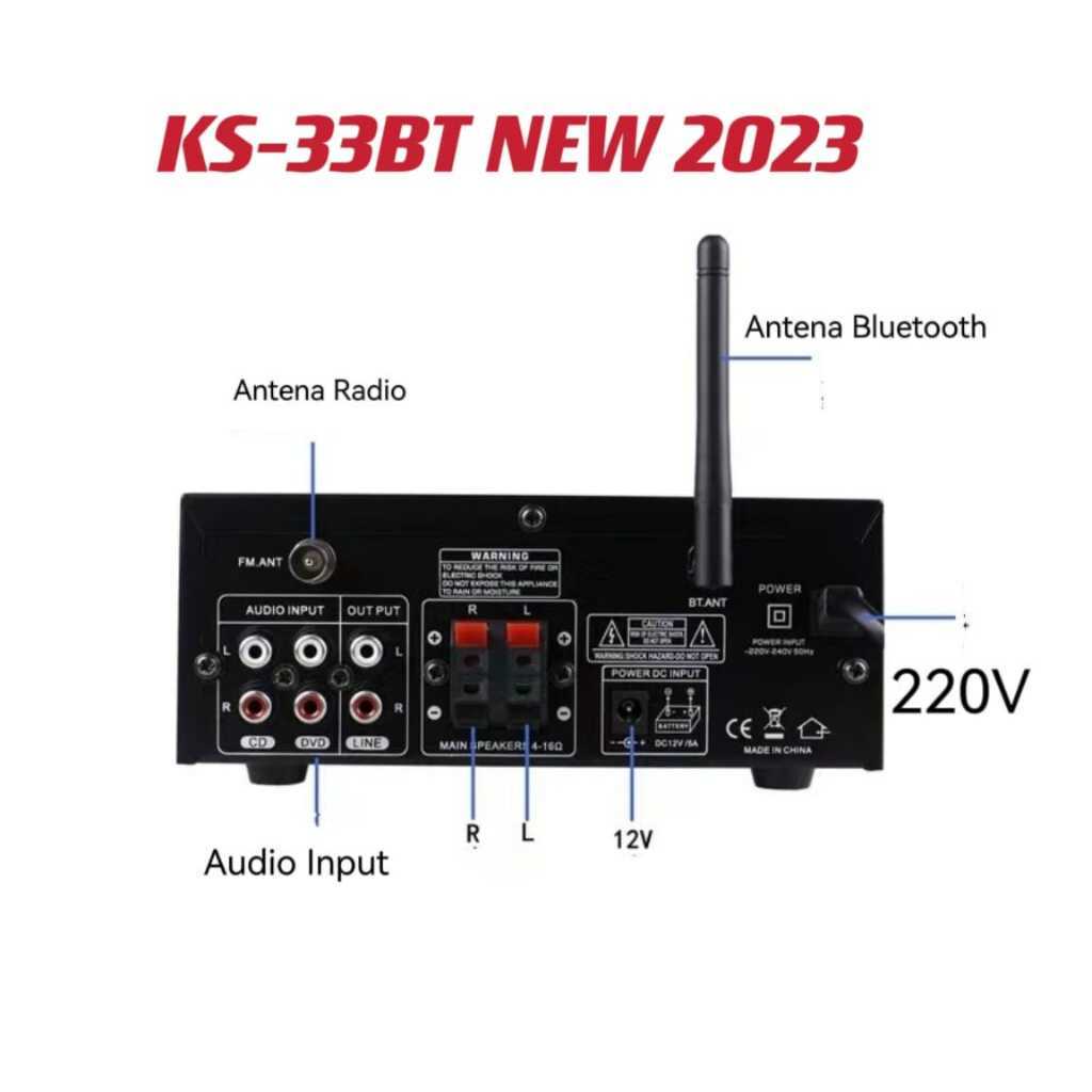Kerndy Bluetooth EQ Audio Amplifier Home Theater FM 1000W-KS-33BT