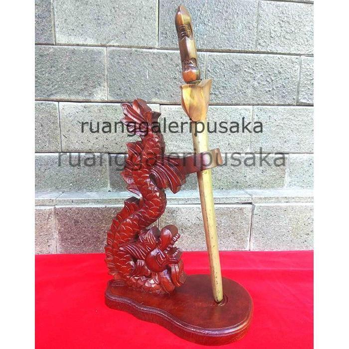Jagrak Tempat Keris Patrem Kecil Kayu Jati Ukir Naga Estetika dan Awet Harga Rp 250.00 RGP43543
