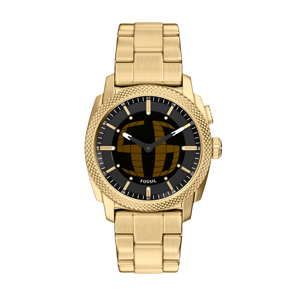 Fossil Machine Big Tic 41MM Gold-Tone Stainless Steel Jam Pria FS6157