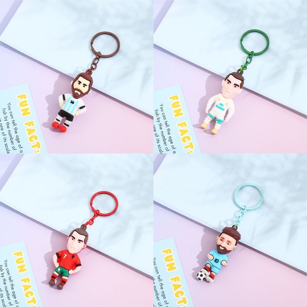 Novia's Shop Gantungan Kunci Karakter Bola Football Soccer Keychain Messi CR7 Aksesoris Tas Kunci A-