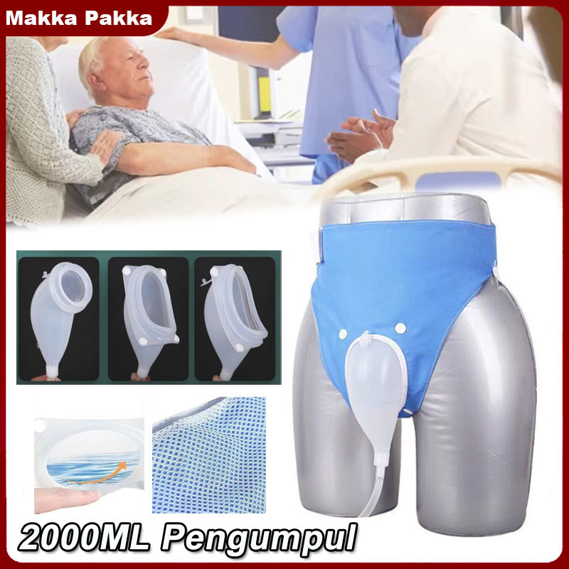 2000ML Pengumpul Urine Silikon Kantong Pengump Kateter Urine Cocok Untuk Pasien Dengan Inkontinensia