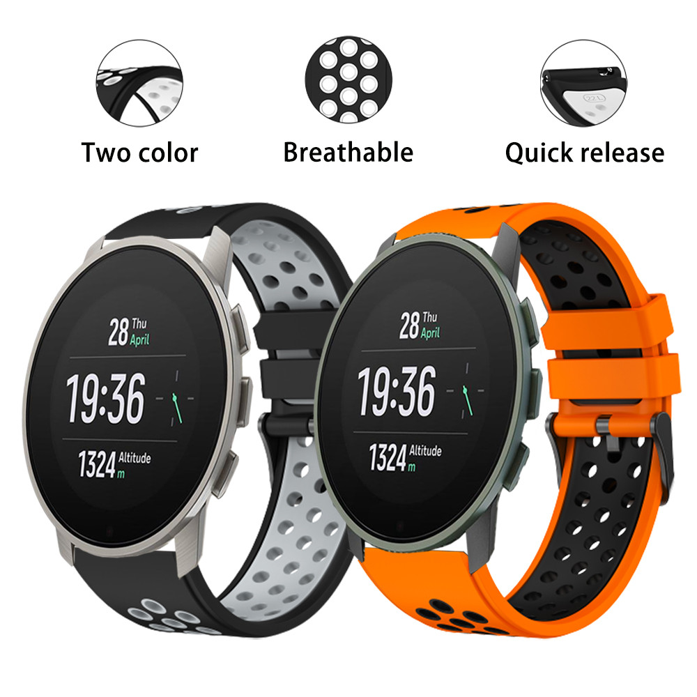 Original Silicone Band for Suunto 9 Peak Pro Breathable Two Tone Strap for  Suunto Vertical/5 Peak/R