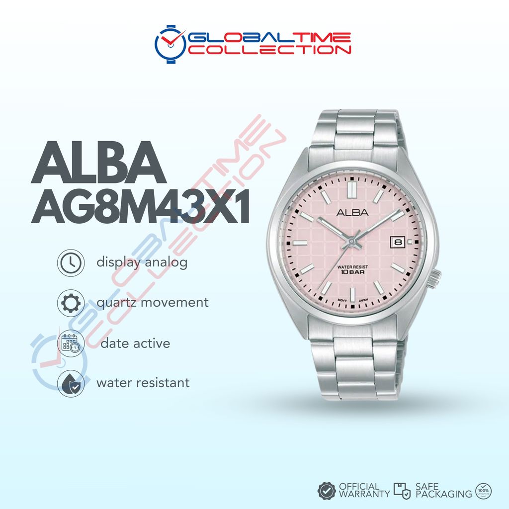 Alba Active AG8M43X1 Strawberry Gelato Series Pink Patterned Dial Stainless Steel Strap