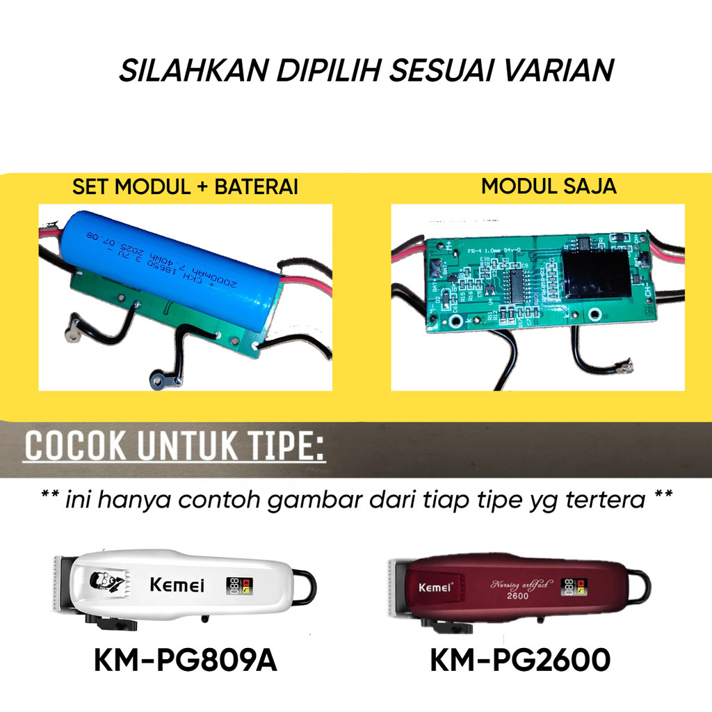 PCB MODUL KLIPPER KEMEI PG809A PG 809A PG2600 PG 2600 ALAT CUKUR RAMBUT HAIR CLIPPER ORIGINAL