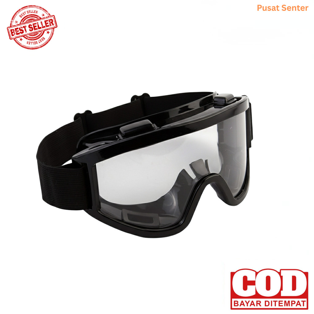 Kacamata Safety Goggles Hitam Transparan TaffGUARD ASL-Y Original
