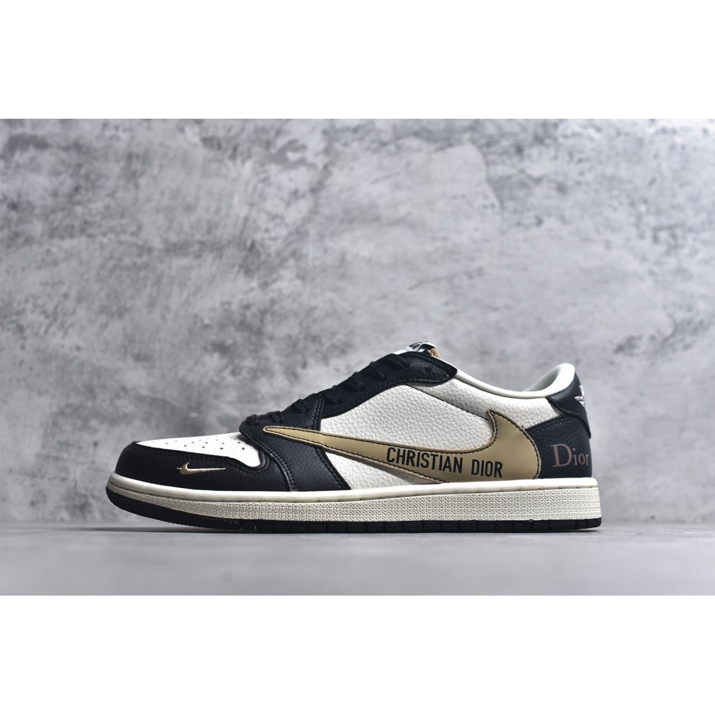 TRAV1S SC0TT x J0RDAN 1 Low Sepatu olahraga low-top dan sepatu kasual kelas atas "Dior co-branded - 