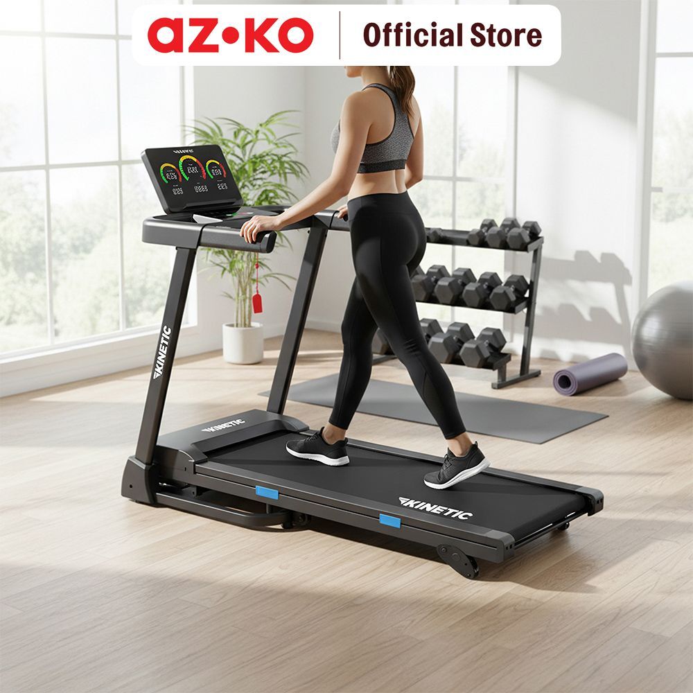 AZKO Kinetic Motorized Treadmill 1 Hp 15P V2 - Hitam Alat Fitnes Olahraga Lari Peralatan Fitness Per