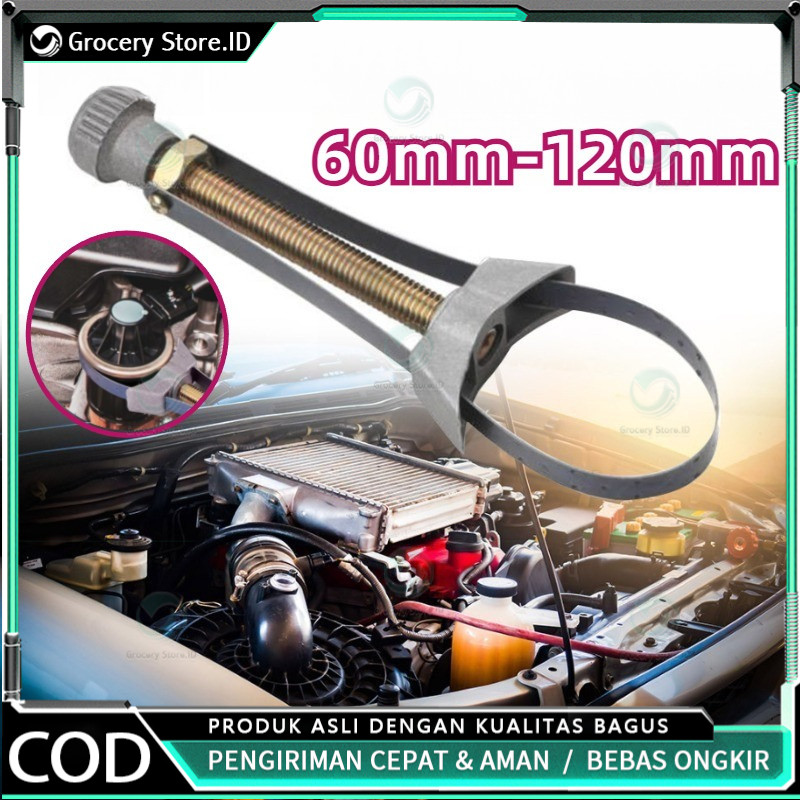 Adjustable 60mm-120mm-kunci Filter Oli Mobil/pembuka Filter Oli Mobil/alat Pembuka Filter Oli Mobil/