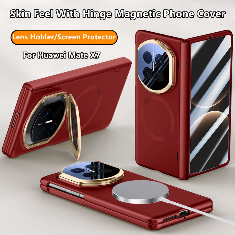 Casing untuk Huawei Mate X7 X6   Casing Ponsel Magnetik PC Lipat     Penyangga Braket Pelindung Laya