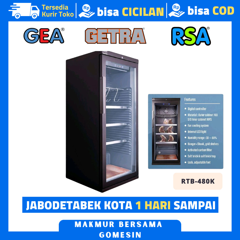 Kulkas Penyimpanan Daging Segar Gea RTB-480K Meat Ager Showcase