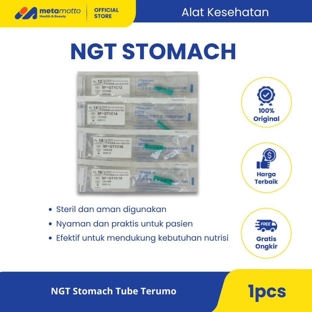 NGT Stomach Tube Terumo / NGT Terumo FR 12 ; 14 ; 16 ; 18 - 1Pcs - Metamotto