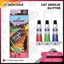 MONTANA Cat Akrilik Glitter / Glitter Acrylic Colour / Cat Kain , Cat Baju , Cat Minyak / Fabric OIL