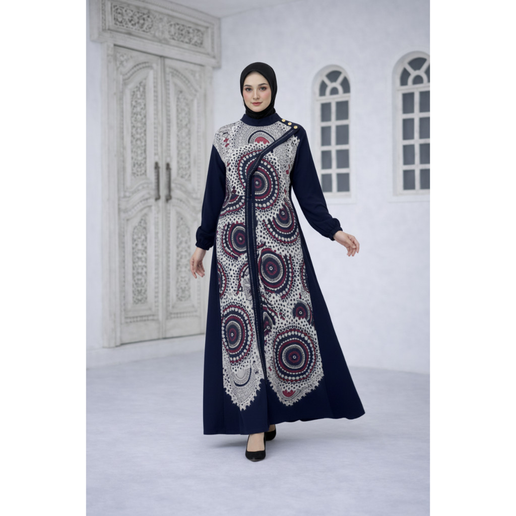 Gamis Brokat Wanita Terbaru 2026 | Gamis Pesta Elegant Kombinasi Ceruty Baby Doll | Haruka Dress