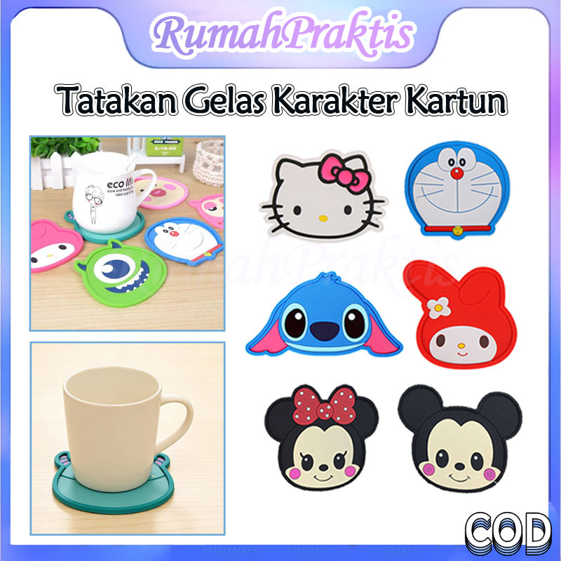 tatakan gelas silikon lucu /tatakan gelas karakter kartun /tatakan gelas kartun lucu, tatakan gelas 