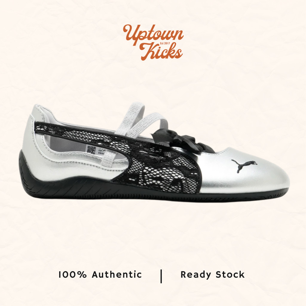 Puma Speedcat Ballet Womens Laces Silver Black Sepatu Wanita 408709-01 (100% original)