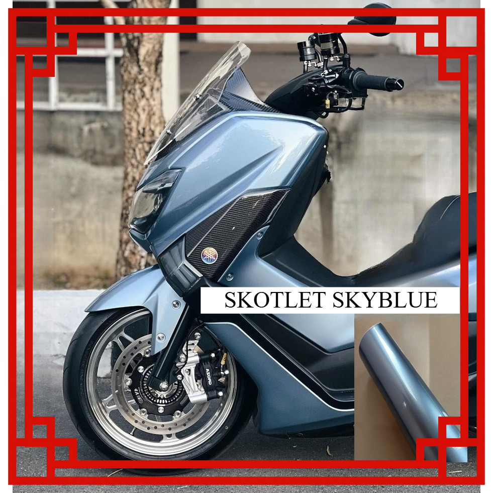 STIKER SKOTLET SKY BLUE CANDY SKOTLET SKY BLUE STIKER BIRU MUDA METALIK CANDY