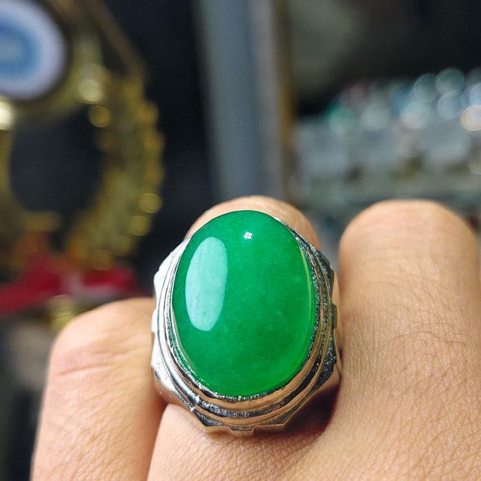 batu cincin giok burma tipe c pilihan - 7 top quality