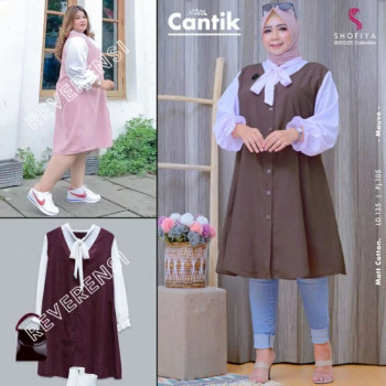 Baju Wanita Terbaru Termurah Tunik BalQis Bahan Crinkle Ukuran > L-Jumbo