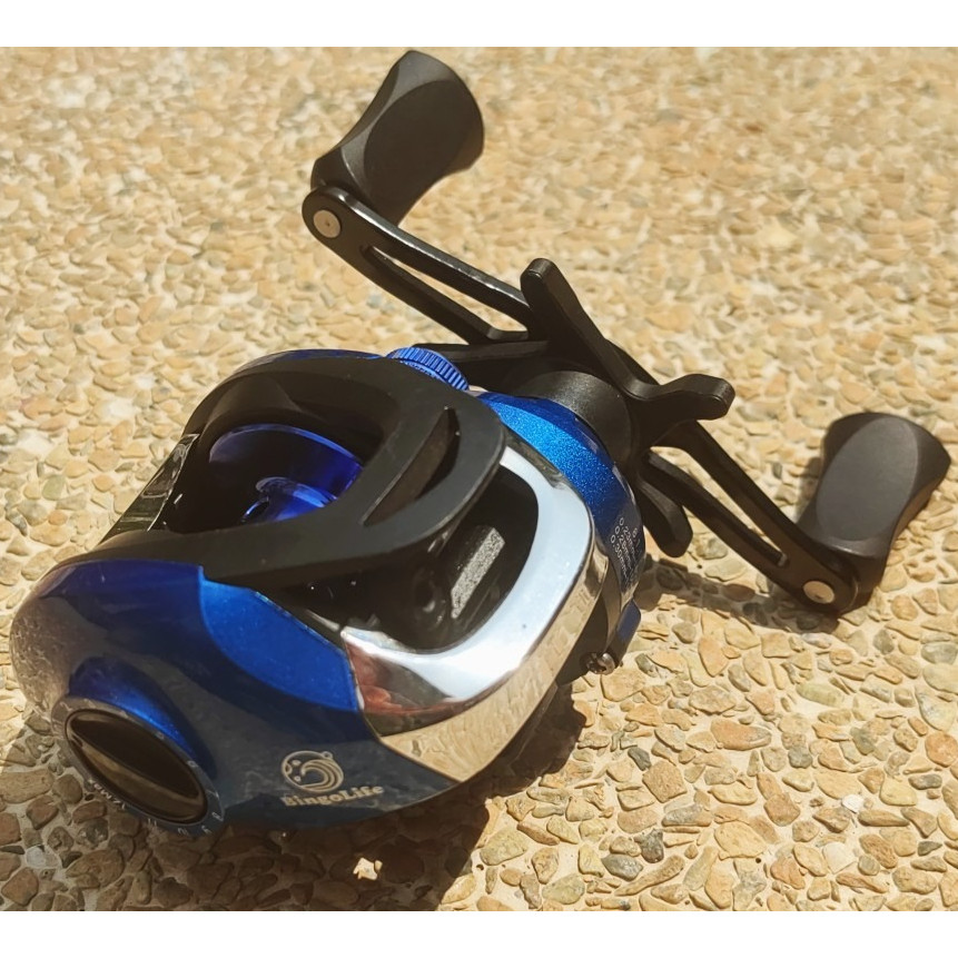 Bingolife Reel Baitcast Biru Metal Rasio Tinggi Rem Magnetik Mikro