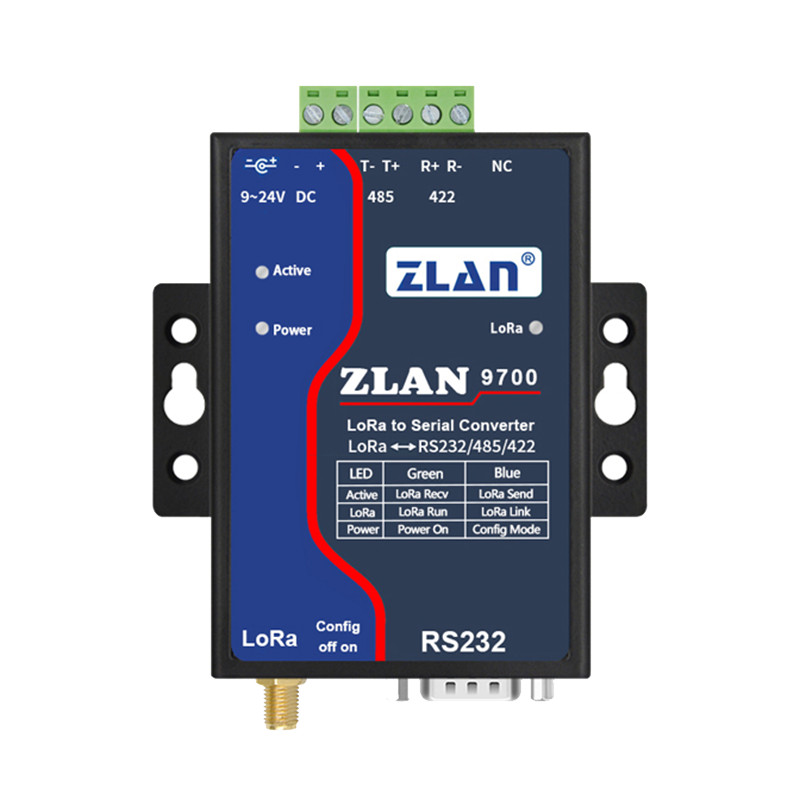 Wireless Serial Port Lora Gateway RS232RS485RS422 to LoRa Birectional Data Transmission ZLAN9700