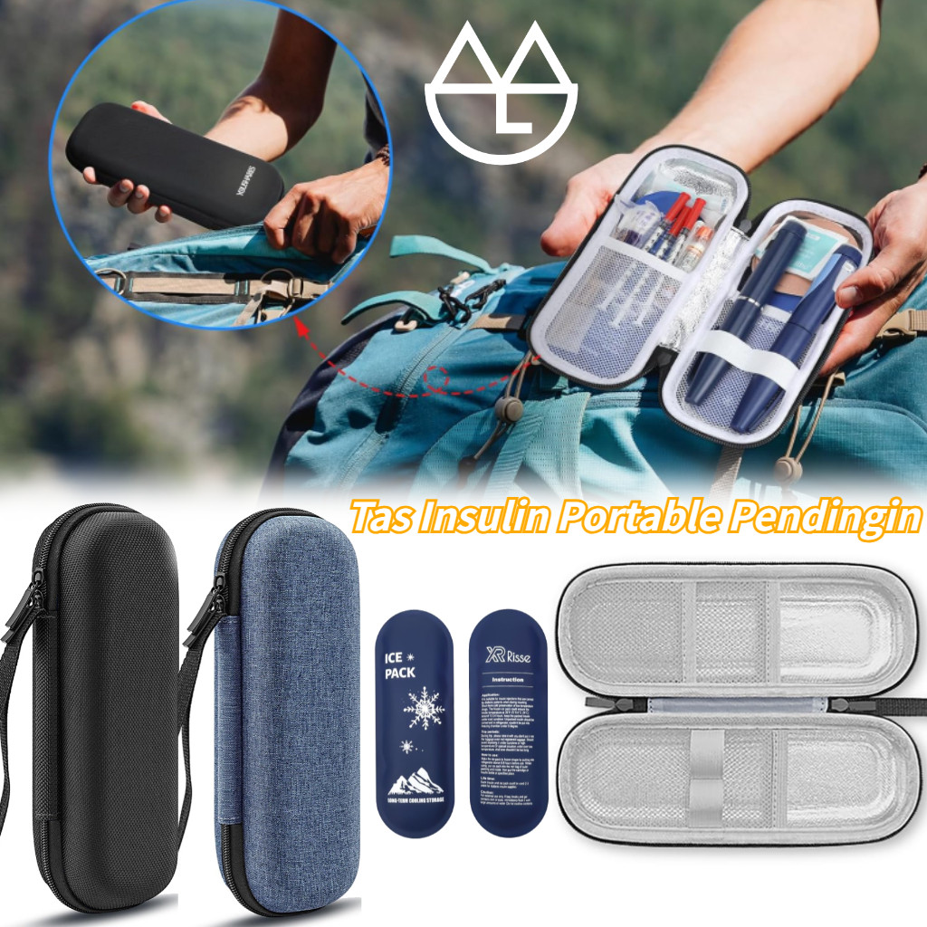 Tas Insulin Portable Pendingin Insulin Tas Tempat Insulin Insulin Cooler Bag Tas Penyimpanan Insulin