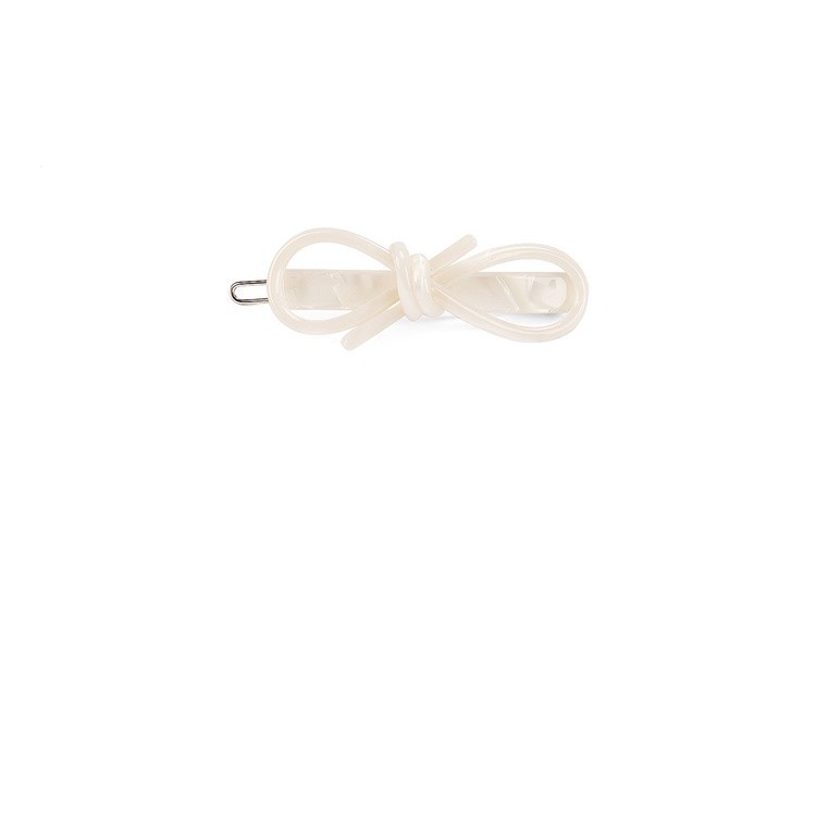 Jepit Rambut Pita Putih Simple dan Fashion - Aksesori Rambut Minimalis, Hiasan Cantik untuk Sehari-h