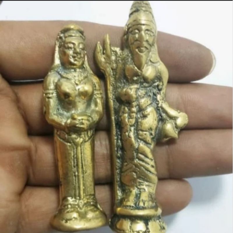 Pajangan Sepasang Patung Golek Kencono Kuningan Asli