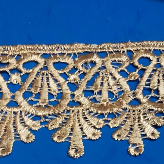 Renda giper bordir renda rajut renda baju - cream