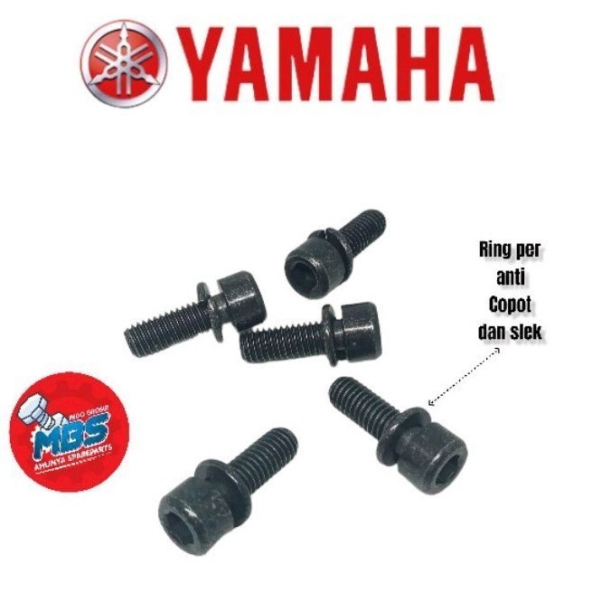Baut 10 L ANTI COPOT  hitam original Blok tutup pompa oli box aki dan airscoop RX king Rxking