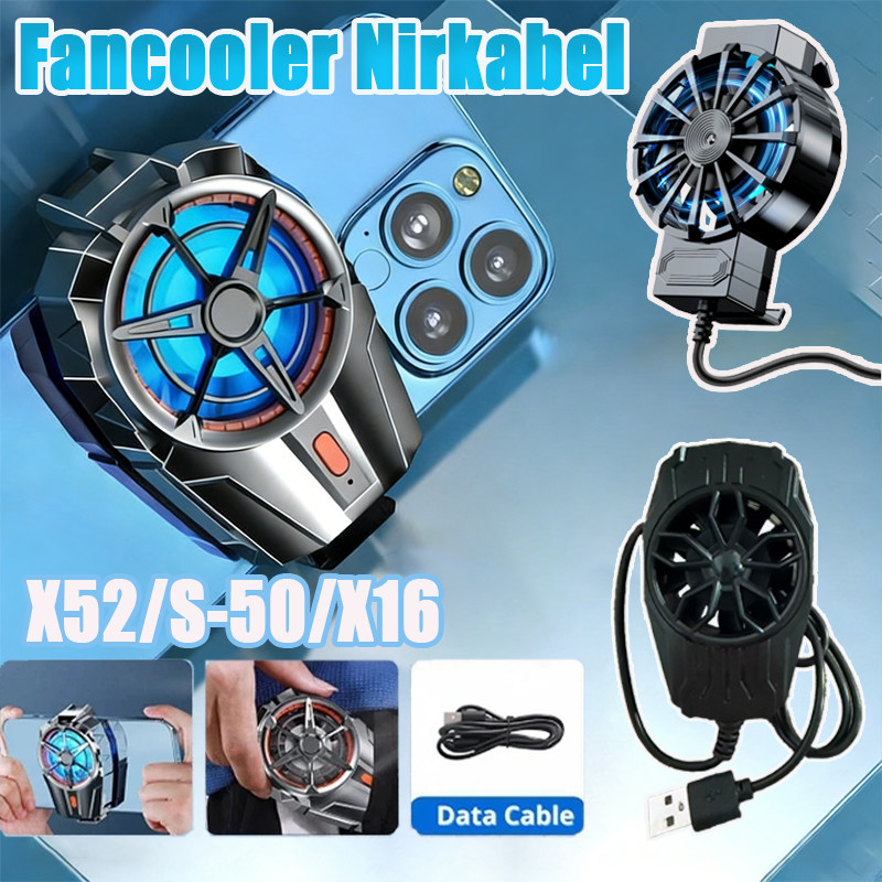 Cooler Ponsel X52/X16/S-50 Wirelss FanCooler Built In Baterai Gaming HP Cooler Radiator Clip-on Adju