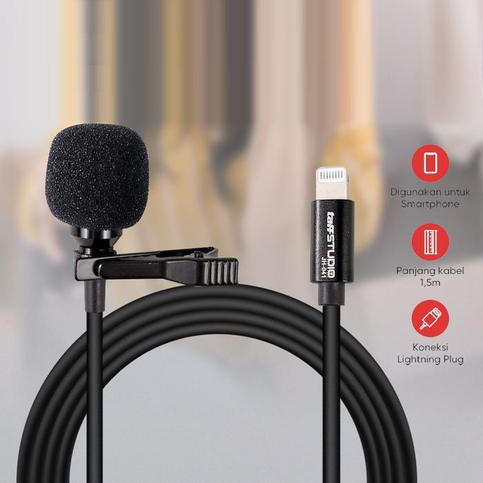 Microphone Mic Clip on USB Lhtning Adaptor Plug Lavalier