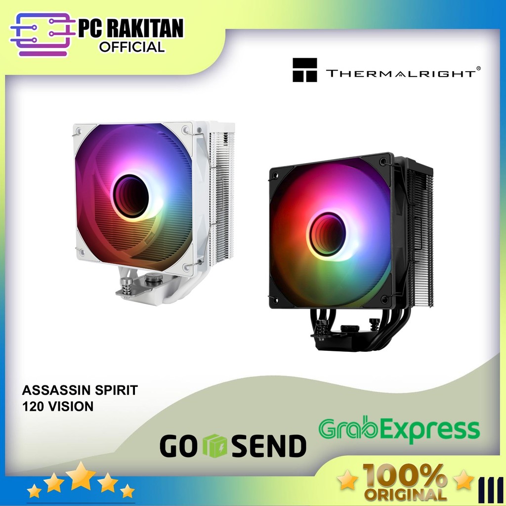 THERMALRIGHT CPU AIR COOLER ASSASSIN SPIRIT 120 VISION (1X 120MM ARGB FAN + 4X HEATPIPES + DIGITAL D