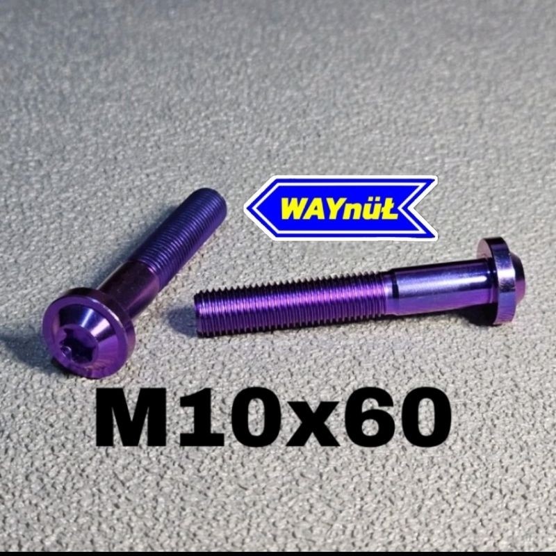 baut 10x60 drat 14 panjang 6cm Titanium
